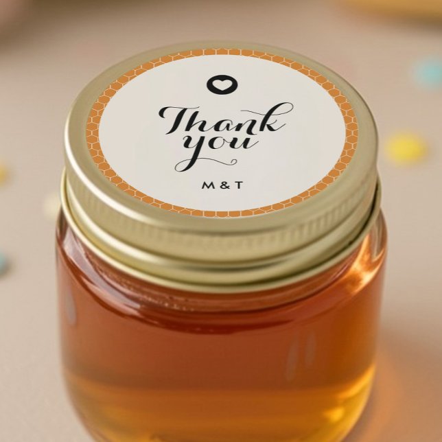 Sticker Rond Couvercle de pot de miel en cadeau de mariage (Créateur téléchargé)