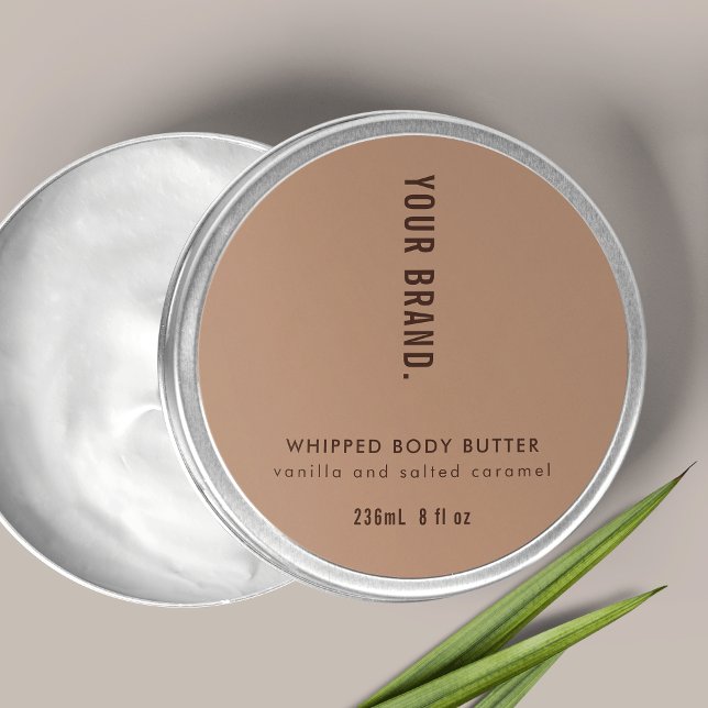 Sticker Rond Couvercle de pot Neutre Beige Simple (Neutral Beige Simple Product Packaging Jar Lid Classic Round Sticker)