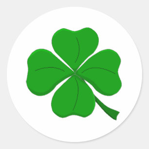 Sticker Rond Couvercle vert à quatre feuilles