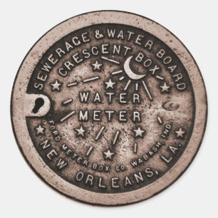 Sticker Rond Couverture du compteur d'eau de la Nouvelle-Orléan
