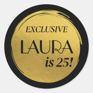 Sticker Rond Couverture du magazine d'anniversaire moderne Blac
