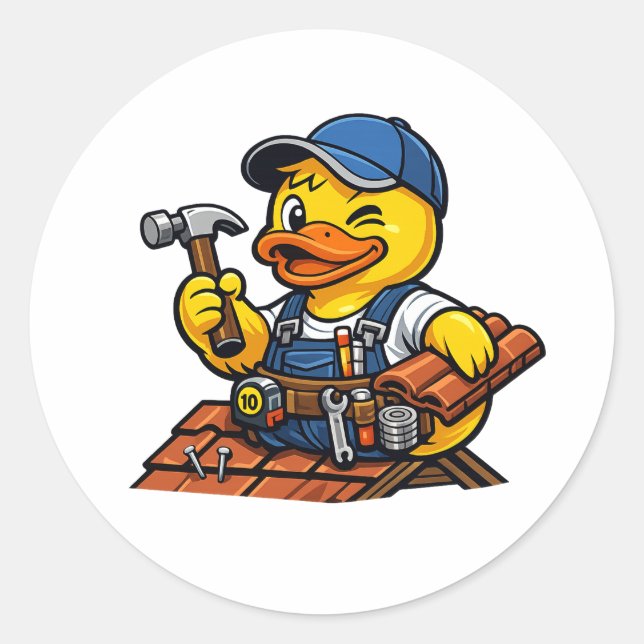 Sticker Rond Couvreur Canard en Caoutchouc (Devant)