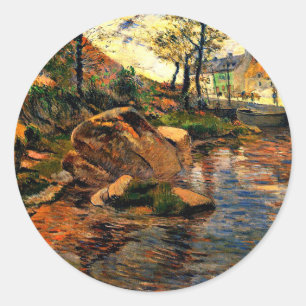 Sticker Rond Cove En Face Du Port De Pont-Aven,