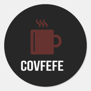 Sticker Rond Covfefe Café Président Donald Trump Mème 