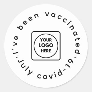 Sticker Rond Covid-19 Vacciné   Arrondi du logo personnalisé du
