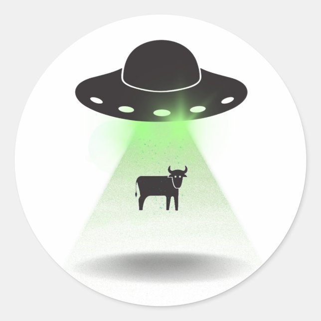 Sticker Rond Cow Abduction (Devant)