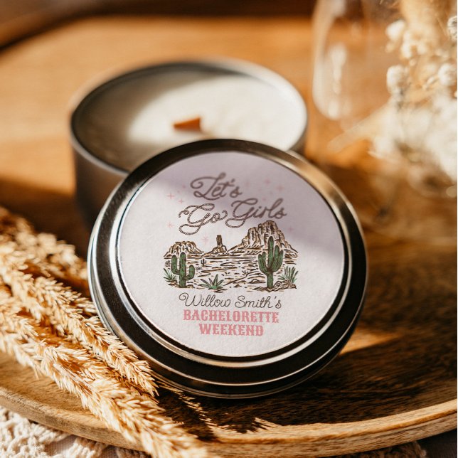 Sticker Rond Cow-boy Bachelorette Allons-y les filles Autocolla (Créateur téléchargé)