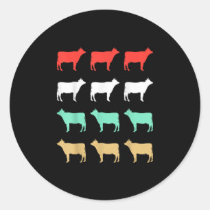 Sticker Rond Cow   Cow Design