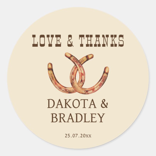 Sticker Rond Cow-girl du sud-ouest remercient (Devant)