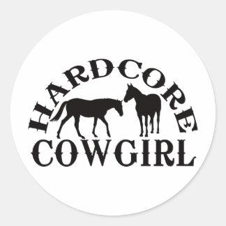 Sticker Rond Cow-girl hardcore A262 noir