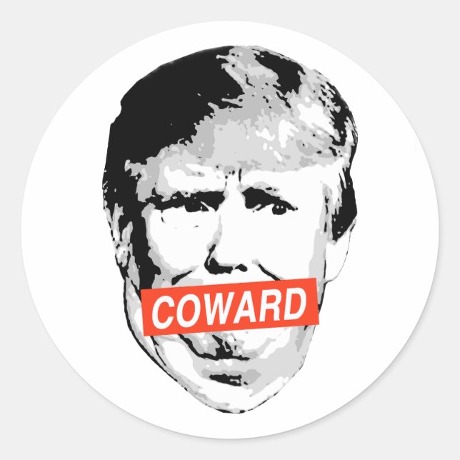 Sticker Rond Coward Trump (Devant)
