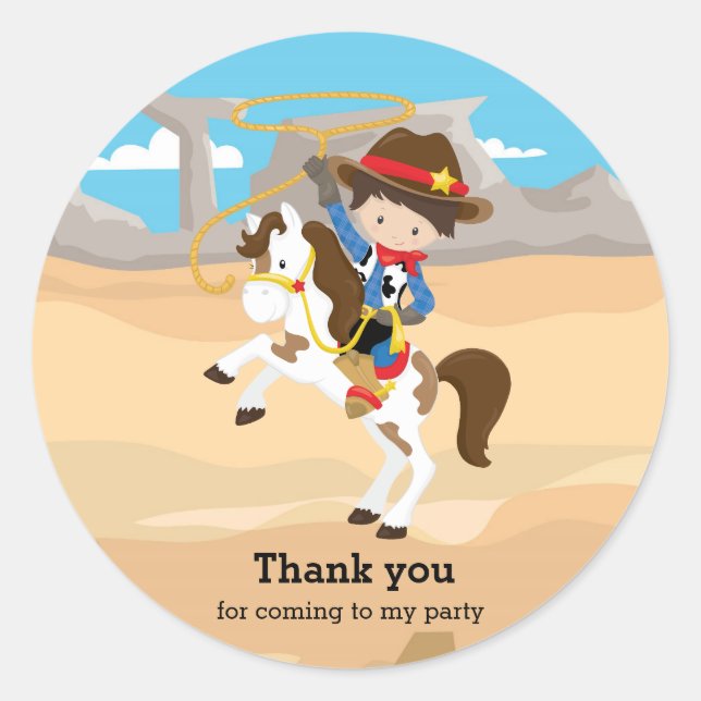 Sticker Rond Cowboy (Devant)