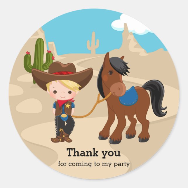 Sticker Rond Cowboy (Devant)