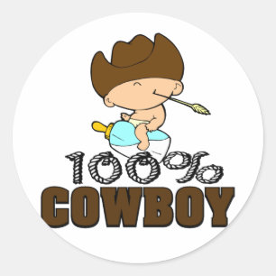 Sticker Rond Cowboy 100%