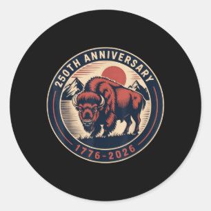 Sticker Rond Cowboy 250 TH Drapeau du 4 juillet 1776 2026 250e