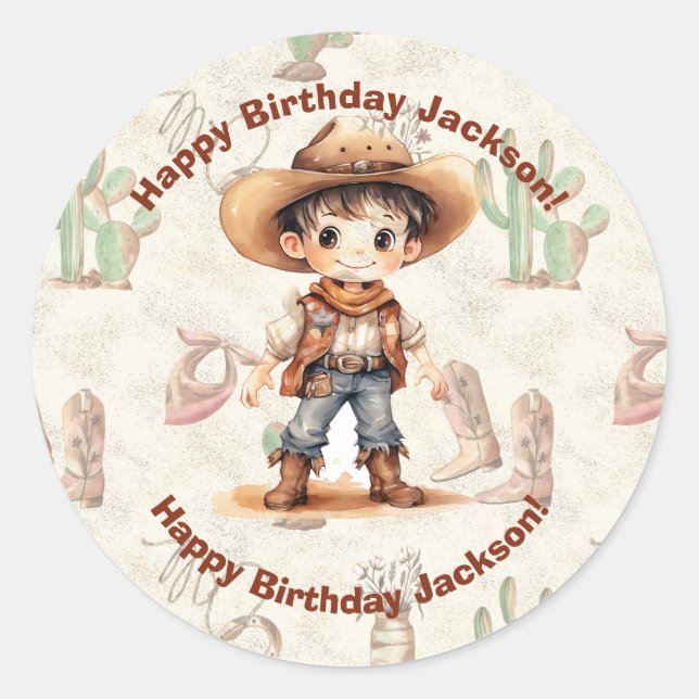 Sticker Rond Cowboy 5e anniversaire Bash (Devant)
