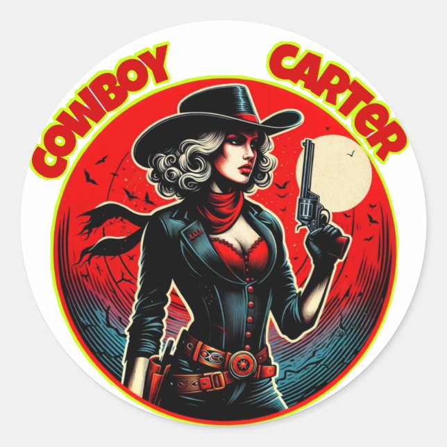 Sticker Rond Cowboy carter (Devant)