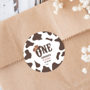 Sticker Rond Cowboy Casquette ONE Premier Rodéo 1ère fête d'ann