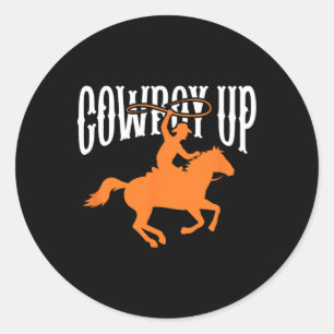 Sticker Rond Cowboy Cowgirl Rodeo Western Southern Cowboy