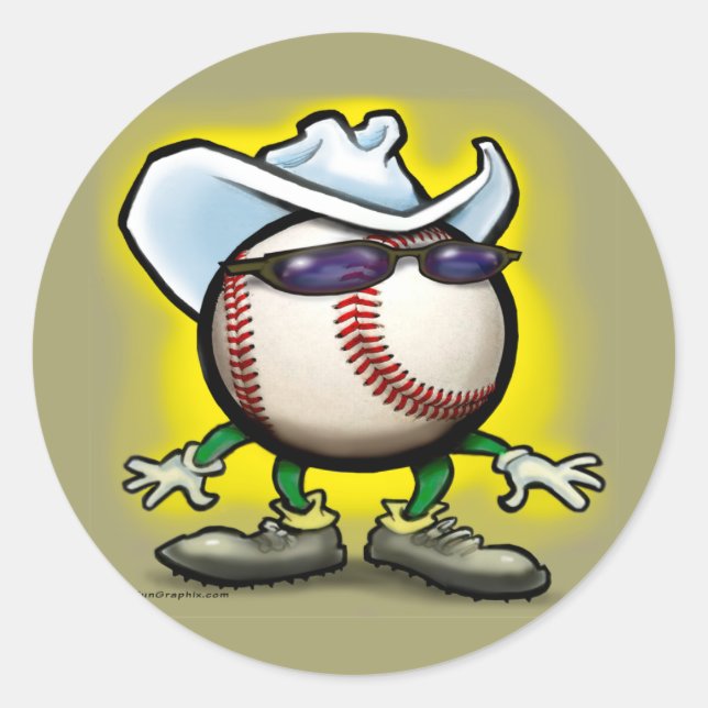 Sticker Rond Cowboy de baseball (Devant)