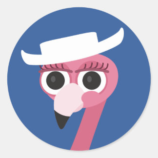 Sticker Rond Cowboy du Texas flamingo