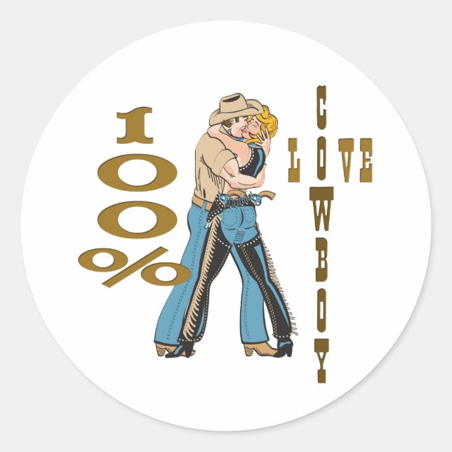 Sticker Rond Cowboy Love (Devant)