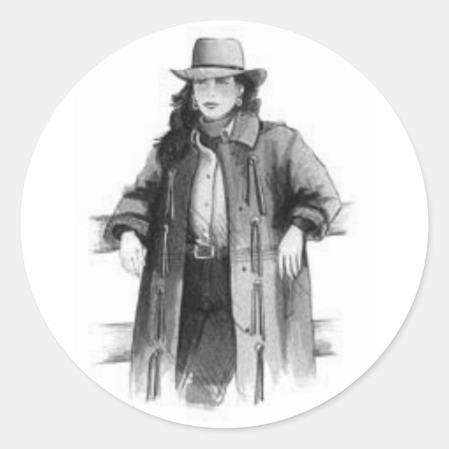 Sticker Rond Cowgirl (Devant)