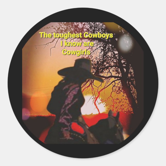 Sticker Rond Cowgirl (Devant)