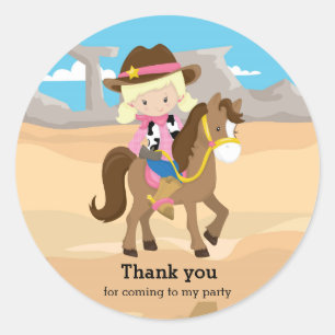 Sticker Rond Cowgirl
