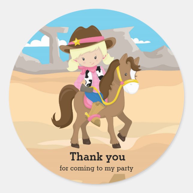 Sticker Rond Cowgirl (Devant)
