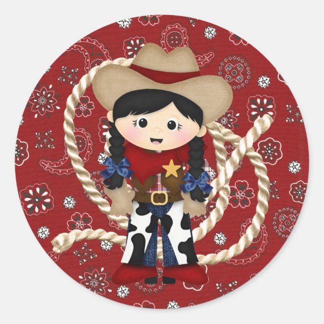 Sticker Rond Cowgirl (Devant)