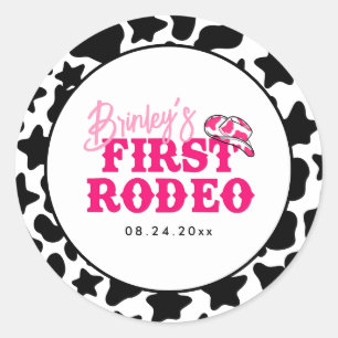 Sticker Rond Cowgirl Disco Rose Premier Rodéo