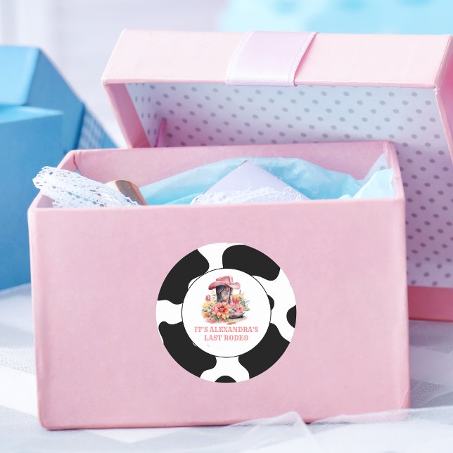 Sticker Rond Cowgirl Western Dernier Rodeo Bachelorette Party (Créateur téléchargé)