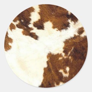 Sticker Rond Cowhide Print Cowboy Up!