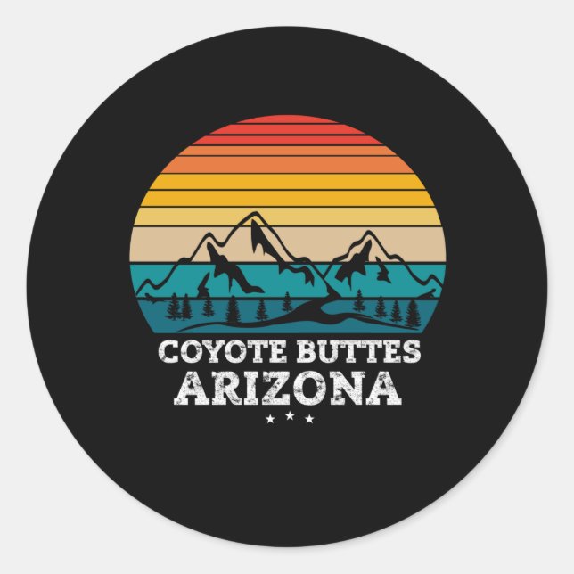 Sticker Rond COYOTE BUTTES Arizona (Devant)