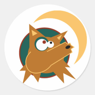 Sticker Rond Coyote Howl