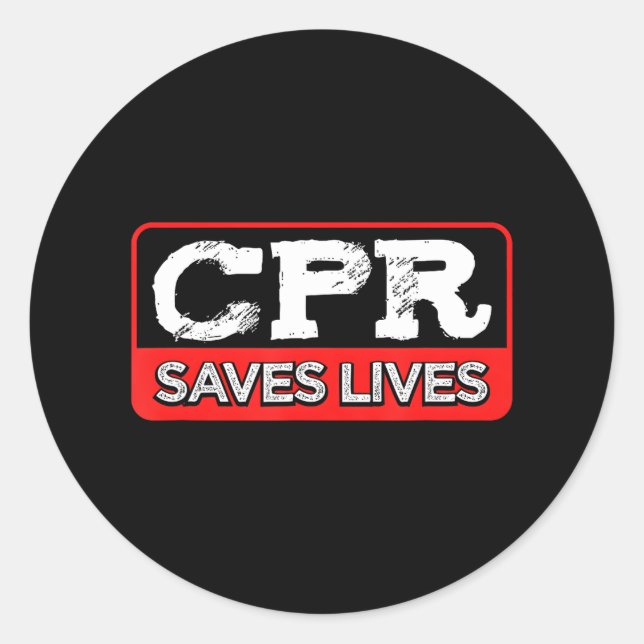 Sticker Rond CPR Sauve des vies Services d'urgence paramédicaux (Devant)