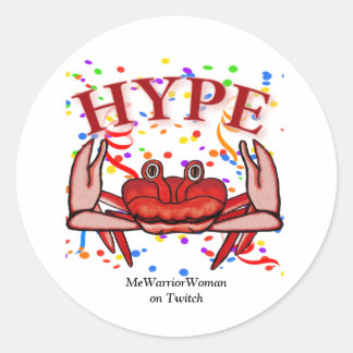 Sticker Rond Crab Hype, MeWarriorWoman sur Twitch