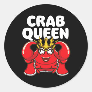 Sticker Rond Crab Queen - Chuchoteuse Animale Chasse Pêche Croi