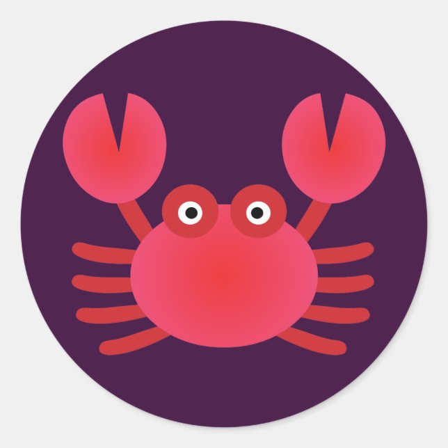 Sticker Rond Crabe amusant (Devant)