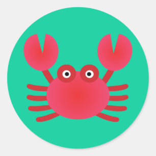 Sticker Rond Crabe amusant