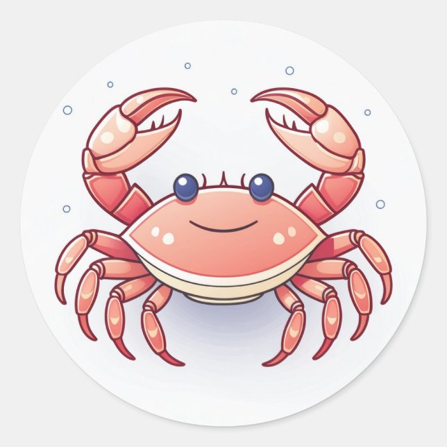 Sticker Rond Crabe animal mignon (Devant)
