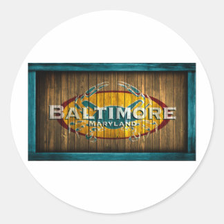 Sticker Rond Crabe Baltimore