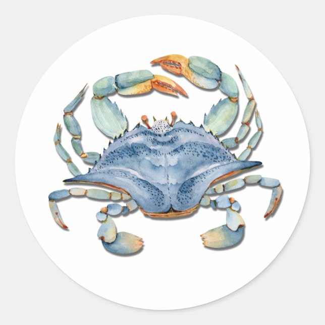 Sticker Rond Crabe bleu (Devant)