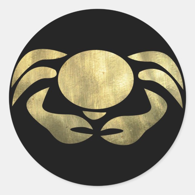 Sticker Rond Crabe du cancer de l'or (Devant)