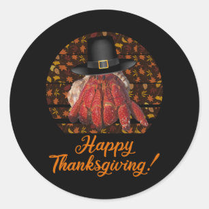 Sticker Rond Crabe ermite de Thanksgiving
