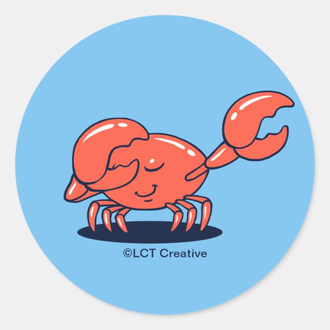Sticker Rond Crabe Faisant Le Dab (Devant)