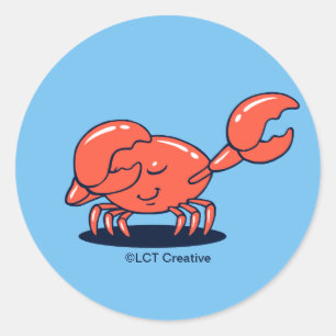 Sticker Rond Crabe Faisant Le Dab