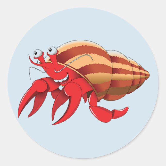 Sticker Rond Crabe mignon Hermite (Devant)