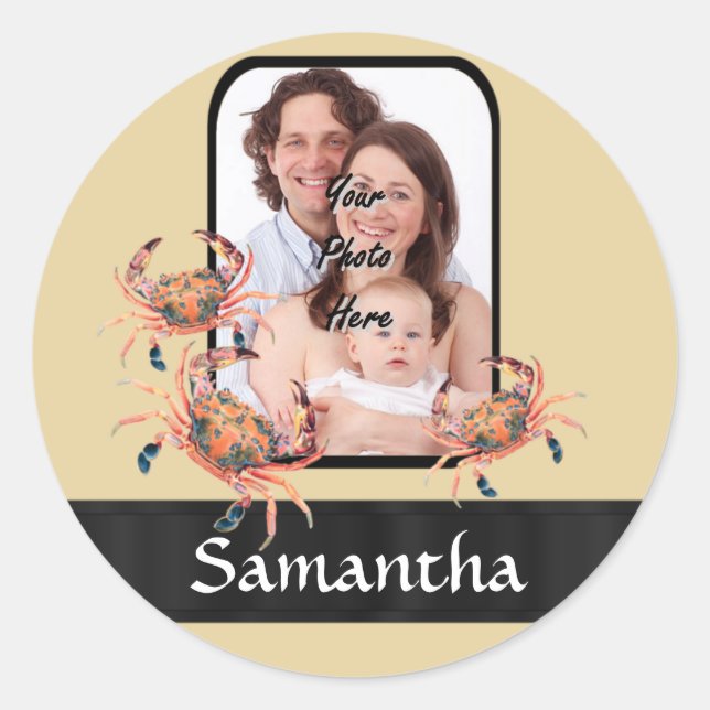 Sticker Rond Crabe personnalisé (Devant)